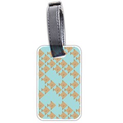 Fish Animals Brown Blue Line Sea Beach Luggage Tags (two Sides)