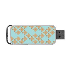 Fish Animals Brown Blue Line Sea Beach Portable Usb Flash (one Side)