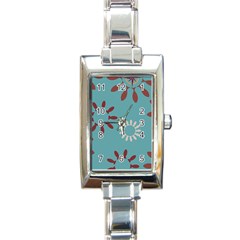 Fish Animals Star Brown Blue White Rectangle Italian Charm Watch