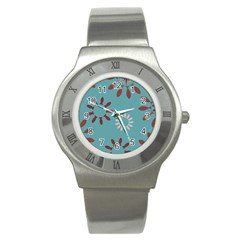 Fish Animals Star Brown Blue White Stainless Steel Watch by Alisyart