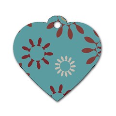 Fish Animals Star Brown Blue White Dog Tag Heart (one Side) by Alisyart
