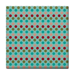 Large Circle Rainbow Dots Color Red Blue Pink Tile Coasters by Alisyart