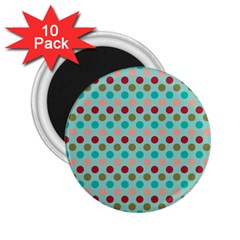 Large Circle Rainbow Dots Color Red Blue Pink 2 25  Magnets (10 Pack) 