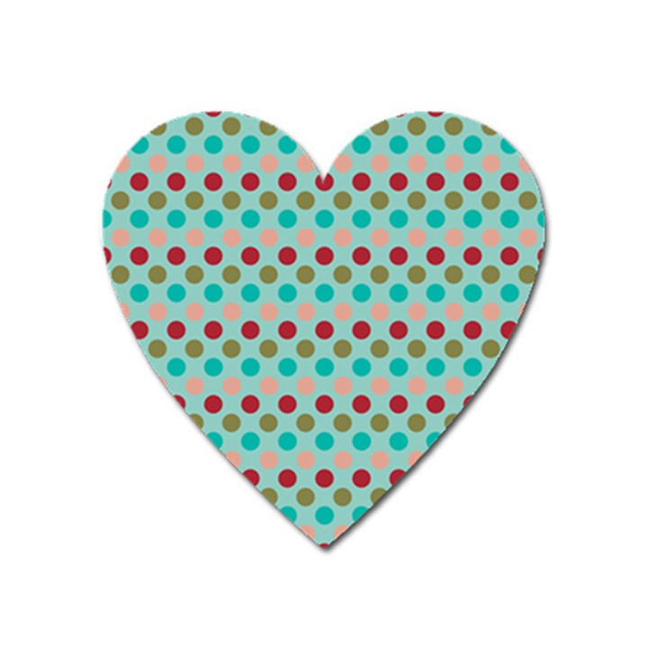 Large Circle Rainbow Dots Color Red Blue Pink Heart Magnet