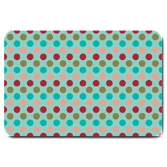 Large Circle Rainbow Dots Color Red Blue Pink Large Doormat  by Alisyart