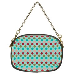 Large Circle Rainbow Dots Color Red Blue Pink Chain Purses (two Sides) 