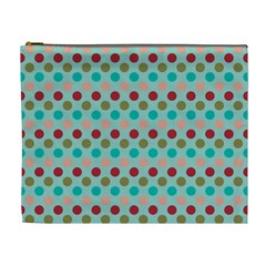 Large Circle Rainbow Dots Color Red Blue Pink Cosmetic Bag (xl)