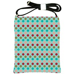 Large Circle Rainbow Dots Color Red Blue Pink Shoulder Sling Bags