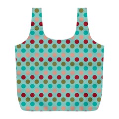 Large Circle Rainbow Dots Color Red Blue Pink Full Print Recycle Bags (l)  by Alisyart