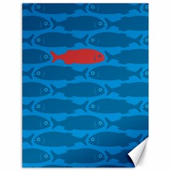 Fish Line Sea Beach Swim Red Blue Canvas 18  X 24   by Alisyart