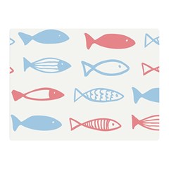 Fish Swim Sea Beach Red Blue White Double Sided Flano Blanket (mini)  by Alisyart