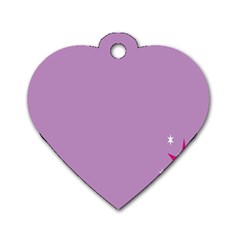 Purple Flagred White Star Dog Tag Heart (two Sides) by Alisyart