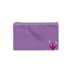 Purple Flagred White Star Cosmetic Bag (small) 