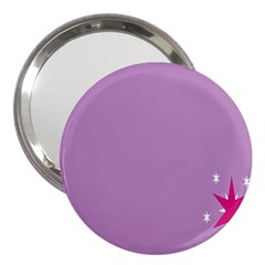 Purple Flagred White Star 3  Handbag Mirrors