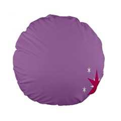 Purple Flagred White Star Standard 15  Premium Round Cushions by Alisyart