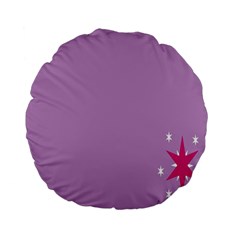 Purple Flagred White Star Standard 15  Premium Flano Round Cushions