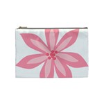 Pink Lily Flower Floral Cosmetic Bag (Medium)  Front