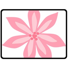 Pink Lily Flower Floral Fleece Blanket (large) 