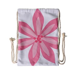 Pink Lily Flower Floral Drawstring Bag (small)