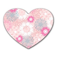 Flower Floral Sunflower Rose Pink Heart Mousepads by Alisyart
