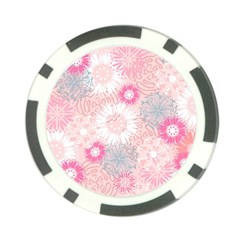 Flower Floral Sunflower Rose Pink Poker Chip Card Guard