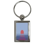 Sunrise Purple Orange Water Waves Key Chains (Rectangle)  Front