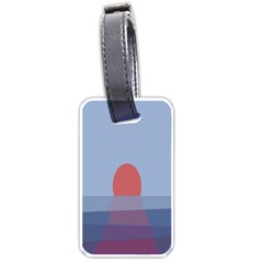 Sunrise Purple Orange Water Waves Luggage Tags (one Side) 