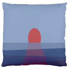 Sunrise Purple Orange Water Waves Large Cushion Case (one Side) by Alisyart