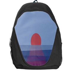 Sunrise Purple Orange Water Waves Backpack Bag