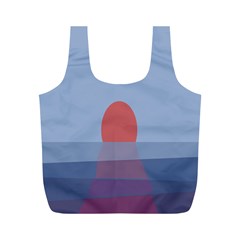 Sunrise Purple Orange Water Waves Full Print Recycle Bags (m)  by Alisyart