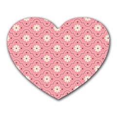 Pink Flower Floral Heart Mousepads by Alisyart