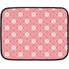 Pink Flower Floral Double Sided Fleece Blanket (mini)  by Alisyart