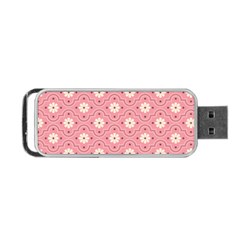 Pink Flower Floral Portable Usb Flash (two Sides)