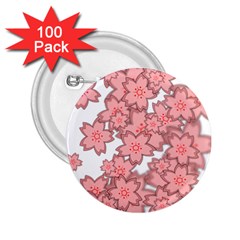 Flower Floral Pink 2 25  Buttons (100 Pack)  by Alisyart