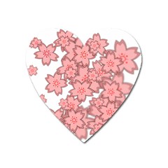 Flower Floral Pink Heart Magnet