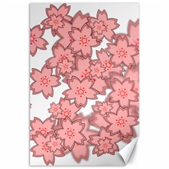 Flower Floral Pink Canvas 24  X 36 