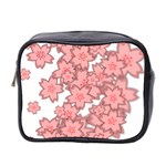 Flower Floral Pink Mini Toiletries Bag 2-Side Front