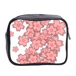Flower Floral Pink Mini Toiletries Bag 2-Side Back