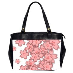 Flower Floral Pink Office Handbags (2 Sides) 