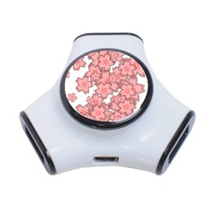 Flower Floral Pink 3-port Usb Hub