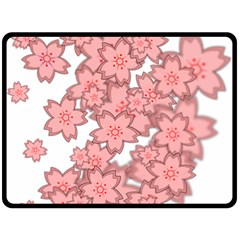 Flower Floral Pink Double Sided Fleece Blanket (large) 