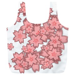 Flower Floral Pink Full Print Recycle Bags (l)  by Alisyart