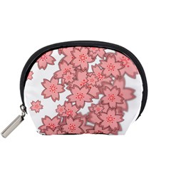Flower Floral Pink Accessory Pouches (small) 