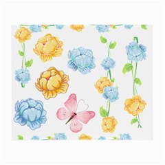 Rose Flower Floral Blue Yellow Gold Butterfly Animals Pink Small Glasses Cloth (2-side)