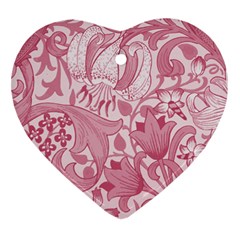 Vintage Style Floral Flower Pink Ornament (heart) by Alisyart