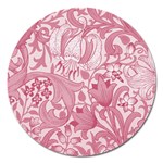 Vintage Style Floral Flower Pink Magnet 5  (Round) Front