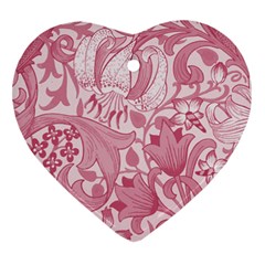 Vintage Style Floral Flower Pink Heart Ornament (two Sides)