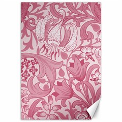 Vintage Style Floral Flower Pink Canvas 12  X 18  