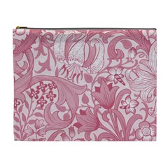 Vintage Style Floral Flower Pink Cosmetic Bag (xl)