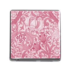 Vintage Style Floral Flower Pink Memory Card Reader (square)